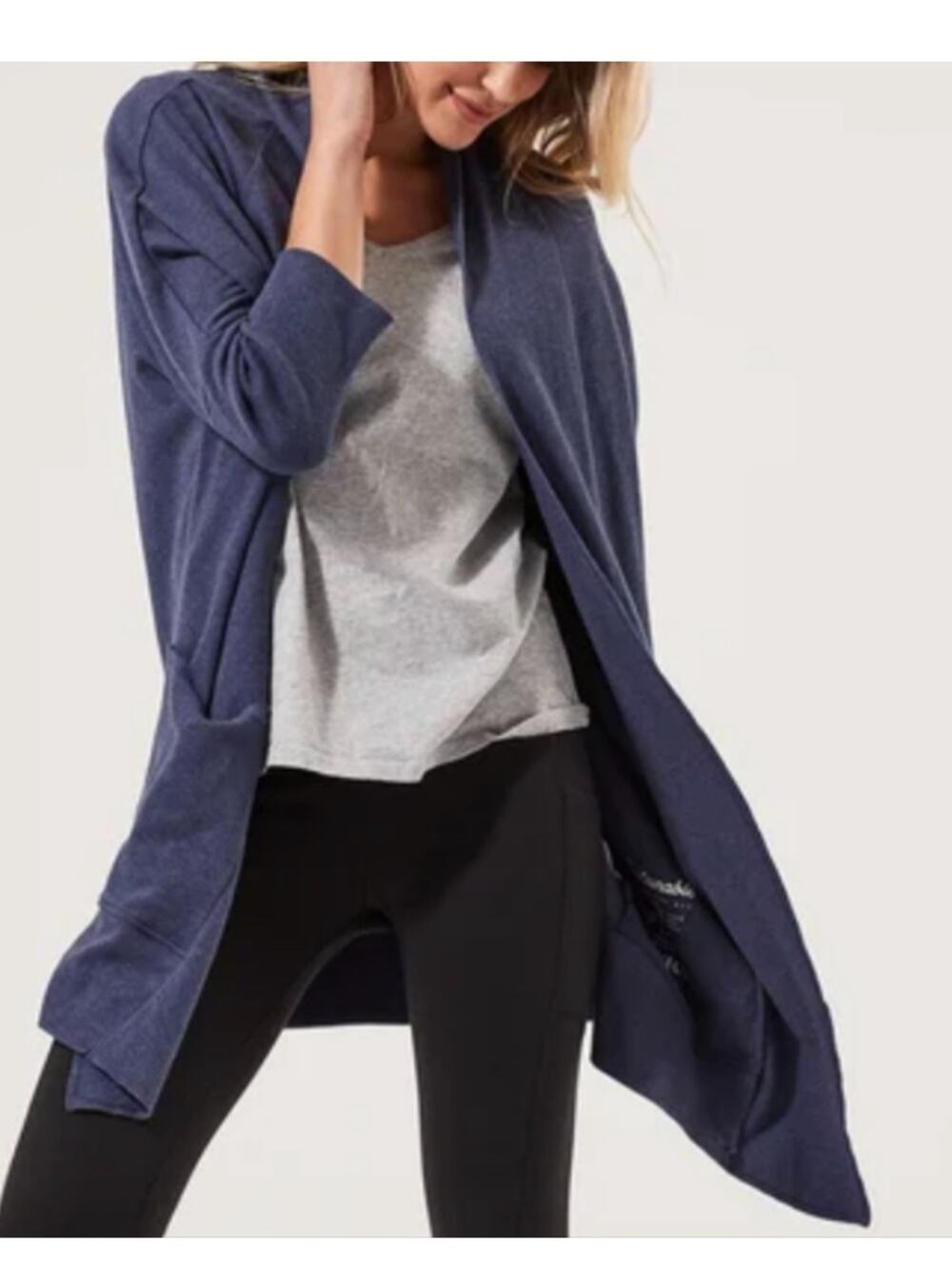 Pact airplane cardigan navy blue organic cotton natural fibers non toxic travel